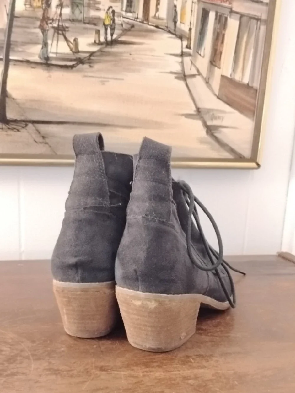 MI.IM Lace-Up Suede Ankle Boots - Dark Gray